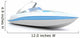 3D White Speedboat White Wall Decal