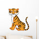 Tiger cartoon sitting Wall Decal