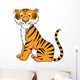 Tiger cartoon sitting Wall Decal
