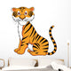 Tiger cartoon sitting Wall Decal