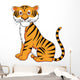 Tiger cartoon sitting Wall Decal