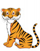 Tiger cartoon sitting Wall Decal