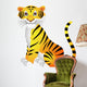 Tiger cartoon sitting Wall Decal