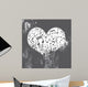 Heart Grunge With Music Inside Wall Mural