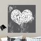 Heart Grunge With Music Inside Wall Mural