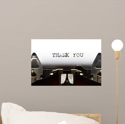 Typewriter with Text Thank
