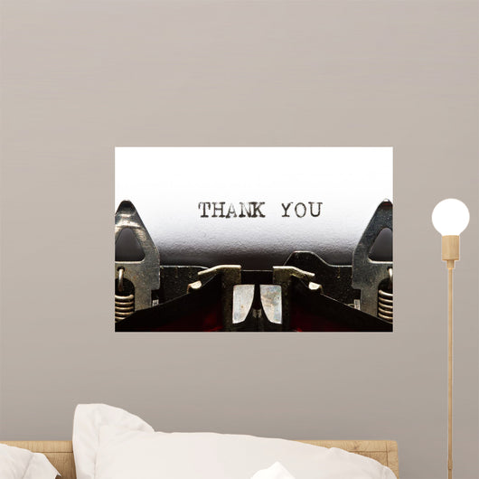 Typewriter with Text Thank