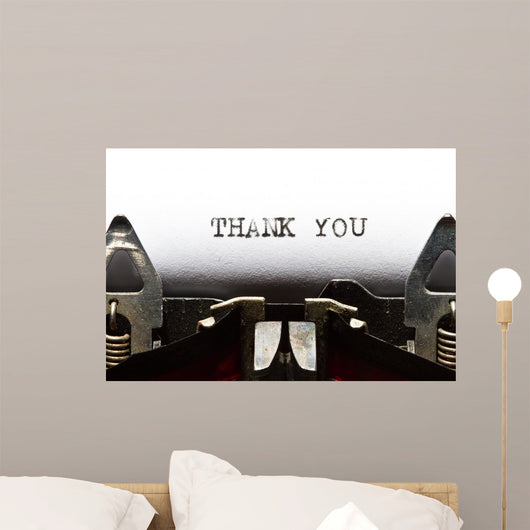 Typewriter with Text Thank