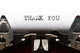 Typewriter with Text Thank