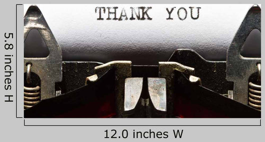 Typewriter with Text Thank