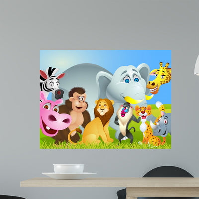 Animal Wall Mural shown on a wall