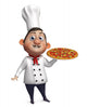 3d chef with a pizza Wall Decal