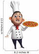3D Chef with Pizza Wall Decal