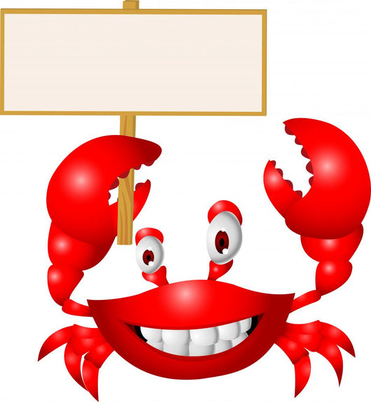Crab with blank sign Wall Decal