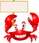 Crab with blank sign Wall Decal