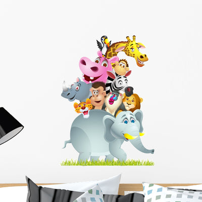 Animal Wall Decal shown on a wall
