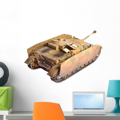 Scale Model German Tank shown on a wall