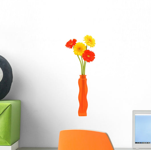 gerbera daisies in vase Wall Decal