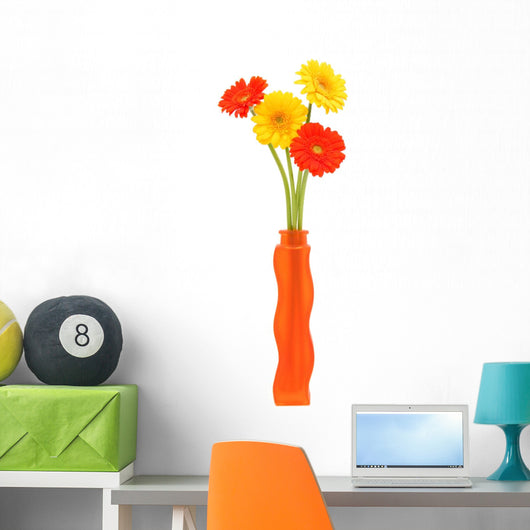 gerbera daisies in vase Wall Decal