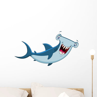 Hammerhead Shark Wall Decal shown on a wall