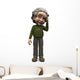 Cartoon Albert Einstein thinking. Wall Decal