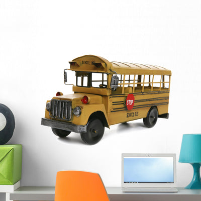 School Bus Wall Decal shown on a wall