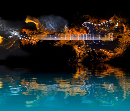 Burning Electric Guitar with