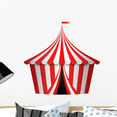 Vector Illustration Circus Tent Wall Decal shown on a wall