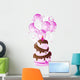 Pink Birthday Cake Wall Decal Sticker Set