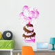 Pink Birthday Cake Wall Decal Sticker Set
