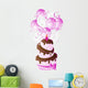 Pink Birthday Cake Wall Decal Sticker Set