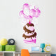 Pink Birthday Cake Wall Decal Sticker Set