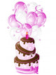 Pink Birthday Cake Wall Decal Sticker Set