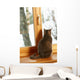 Cat Sitting On Window Ledge Looking At Snowy View Wall Mural