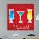 Bright Retro Cocktail Card Wall Mural