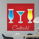 Bright Retro Cocktail Card Wall Mural