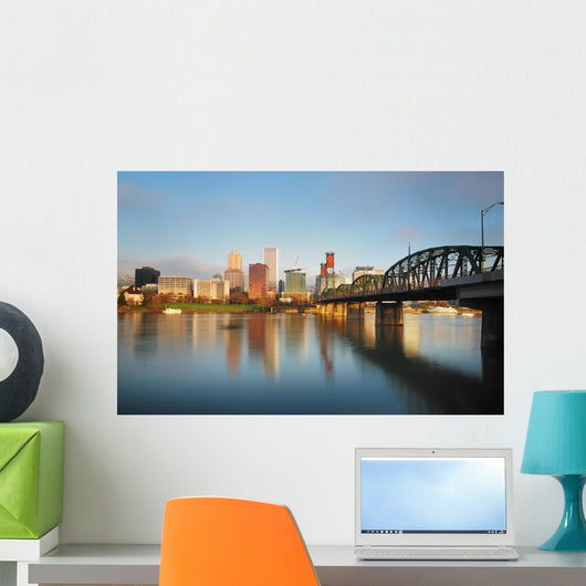 Portland Skyline and Beautiful Wall Decal