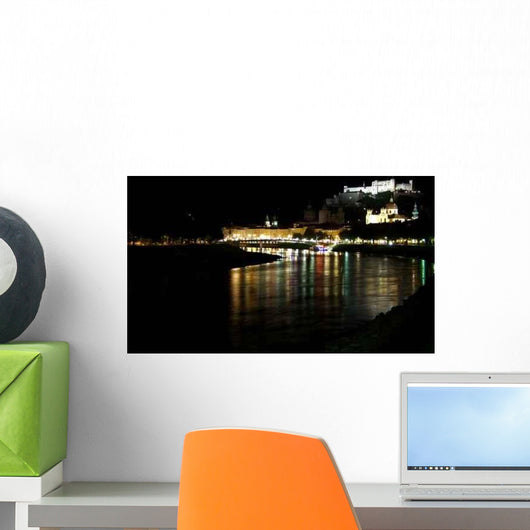 Salzburg Bei Nacht Wall Decal