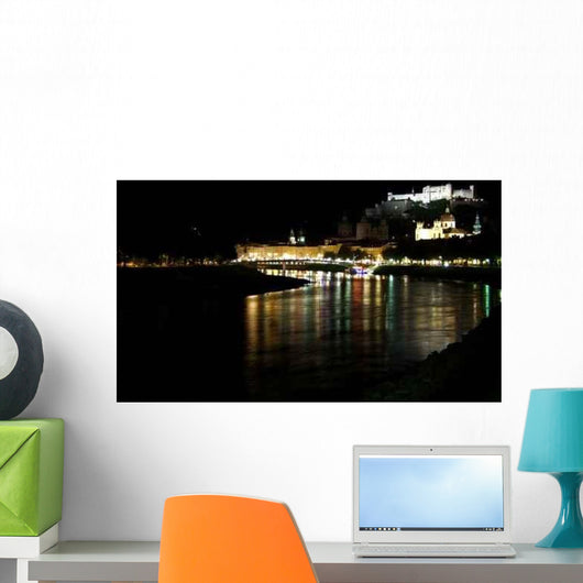 Salzburg Bei Nacht Wall Decal