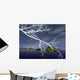 Island Chain Storms with Lightning Illustrations Wall Decal