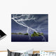 Island Chain Storms with Lightning Illustrations Wall Decal