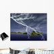 Island Chain Storms with Lightning Illustrations Wall Decal