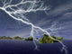 Island Chain Storms with Lightning Illustrations Wall Decal