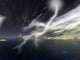 Ocean Storms with Lightning Illustrations Wall Decal