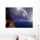 Ocean Cliffside Storms with Lightning Illustrations Wall Decal