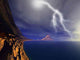 Ocean Cliffside Storms with Lightning Illustrations Wall Decal