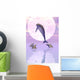 Moonlight Dolphins Wall Mural