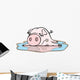 Piggy in Puddle Wall Decal