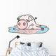 Piggy in Puddle Wall Decal