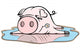 Piggy in Puddle Wall Decal